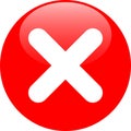 Cancel button with cancel icon symbol on red round crystal round button Royalty Free Stock Photo