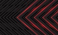 Abstract black line red light cyber arrow direction on dark grey with blank space design modern futuristic technology background v Royalty Free Stock Photo