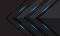 Abstract blue light black line cyber arrow direction on dark grey metallic design modern futuristic technology background vector Royalty Free Stock Photo