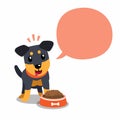 Vector cartoon character german hunting dog and speech bubble