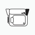 Simple handycam icon illustration . Line vector. Isolate on white Royalty Free Stock Photo