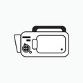 Simple handycam icon illustration. Line vector. Isolate on white Royalty Free Stock Photo