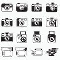 Digital camera icon set or logo set isolated sign symbol vector illustration - Collection of high quality black style icons Royalty Free Stock Photo