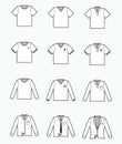 White t-shirt, polo shirt, collared formal cloth, tuxedo icon