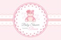 Baby shower banner with pink bear