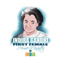 Vector illustration of Indira Gandhi Jayanti