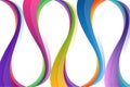 Abstract rainbow wavy element design for backgrounds.