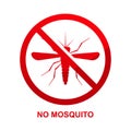 No mosquito sign isolated on white background Royalty Free Stock Photo