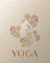 Yoga Greeting Card. Yoga Silhouette in King Pigeon Pose.