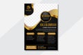 Modern Islamic black background design with gold wave element for hajj or umroh flyer