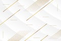 Futuristic abstract metal gold gradient dot line vector with Memphis on white background, Royalty Free Stock Photo