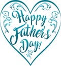 Happy Father`s Day Heart Banner Royalty Free Stock Photo