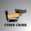 Illustration of cyber crime, hackers, or crimes found on the internet.