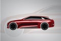 Illusttration sports car vector design.  suitable for banners, bacgrounds, digital printing templets etc. Royalty Free Stock Photo