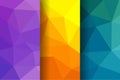 Polygonal background use flat colors. the colors is purple, yellow, green and blue Royalty Free Stock Photo
