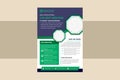 Vector empty brochure template design with green and blue elements designs