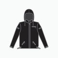 Backpacker jacket sport wear icon for hiking, scouting, traveler