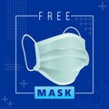 Free mask square banner vector illustration