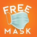 Free mask simple square banner vector illustration