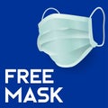 Free mask simple square banner vector illustration