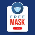 Free mask modern simple web page with long shadow and claim vector illustration