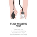 Vector illustration of a person`s hand holding a blood pressure gauge. Suitable for illustration of controlling blood pressure Royalty Free Stock Photo