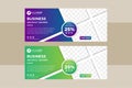 Collection blue and green horizontal business banner vector templates Royalty Free Stock Photo