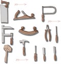 Print joiner tools illustration for white background Royalty Free Stock Photo