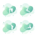 Orthopedic anatomy bone set icon. Abstract background with knee, foot, shoulder, elbow bones and joints. Royalty Free Stock Photo
