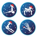 Hand ,foot,elbow,pelvis bone and Christmas cap, snow. Vector flat design for radiology Royalty Free Stock Photo