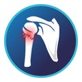 Fracture head of humerus icon. Vector flat design for radiology orthopedic research hospital for body joints