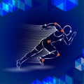 Running man, running athletes with motion, sport and competition concept Royalty Free Stock Photo