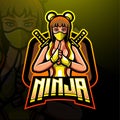 Female ninja esport logo mascot design Royalty Free Stock Photo