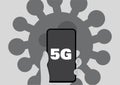 5G on a smartphone: 5G is the fifth generation technology standard for cellular networks