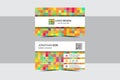 Abstract colorful mosaic business card set design vector.