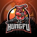 Kungfu pig esport mascot logo design
