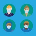 NHS nurse characters wearing surgical masks