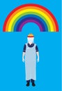 NHS staff nurse rainbow vector Coronavirus