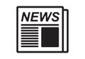 Simple newspaper news vector icon