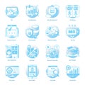 Seo Flat Rounded Icons Pack Royalty Free Stock Photo