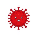 Cute Virus Characters Happy Vector Illustration