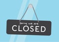 Sorry we are closed shop sign in window Royalty Free Stock Photo