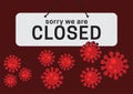 Sorry we are closed shop sign in window Royalty Free Stock Photo