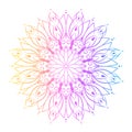 Rainbow mandala colorful vector ornament. Royalty Free Stock Photo