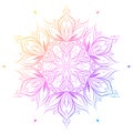 Rainbow mandala colorful vector ornament. Royalty Free Stock Photo