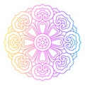 Rainbow mandala colorful vector ornament. Royalty Free Stock Photo