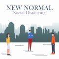 Social distance in New normal Concept. New normal lifestye concept. After Outbreak