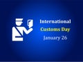 International Customs Day Border security cartoon character with Phantom Blue background - on January 26 Royalty Free Stock Photo