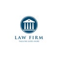 Law And Attorney Logo Design Template. Courthouse Symbol.