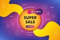 Sale banner template design, super sale special offer. end of season special offer banner. vector illustration. Royalty Free Stock Photo